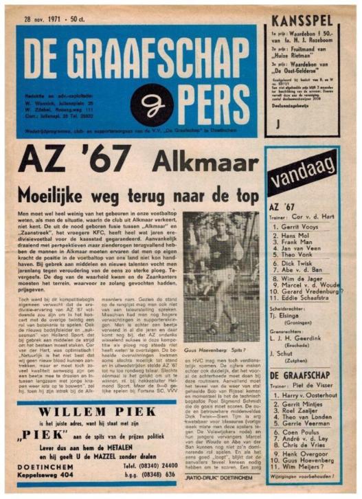 AZ Programma 28-nov-1971 DeGraafschap uit